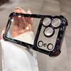 Plating Glitter Transparent Air Cushion Case For iPhone 11 12 13 14 15 16 17 Pro Max 17Air Lens Protection Soft Bumper Cover