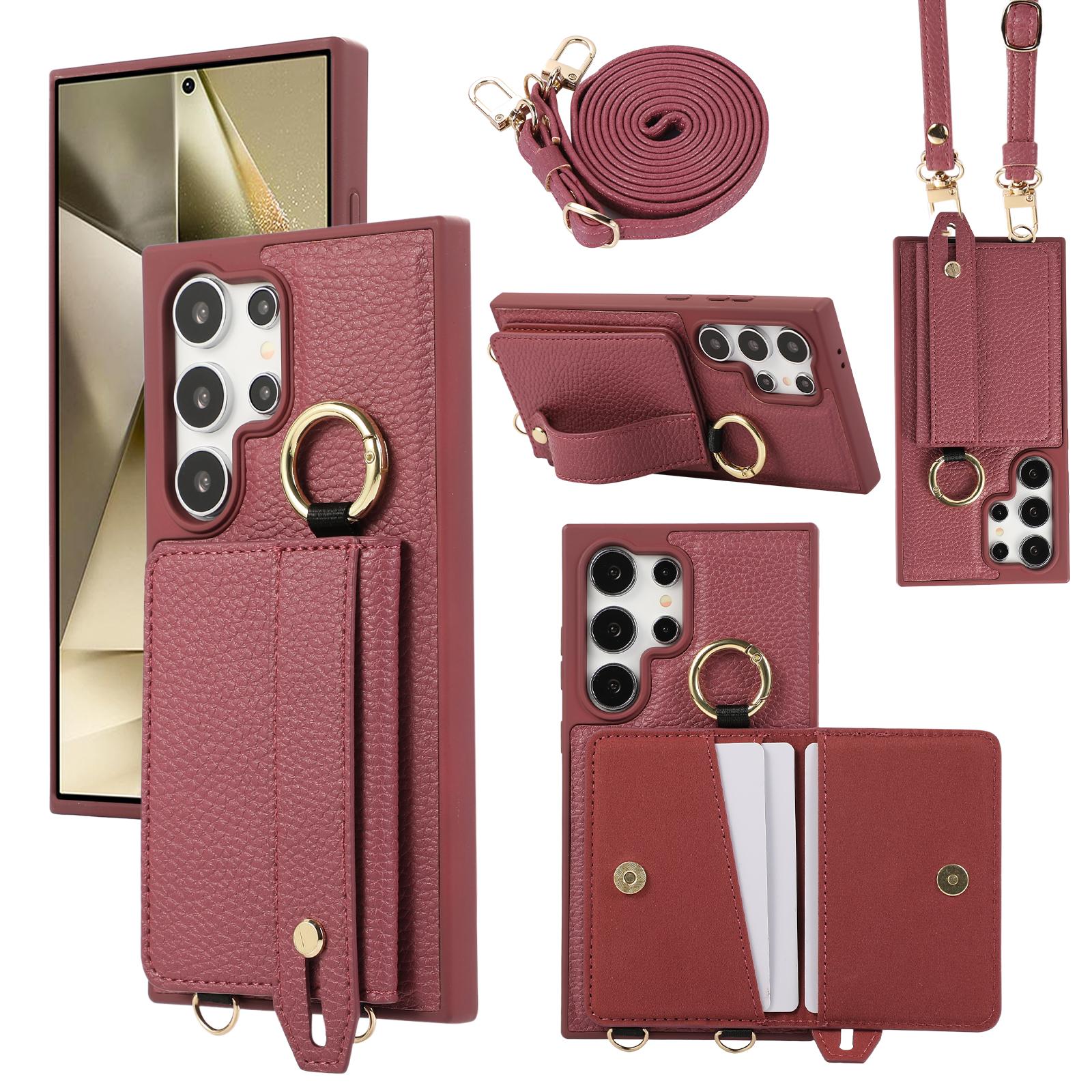 

Гаманець-кросбоді з тримачем для карток Чохол для телефону для Samsung Galaxy S25 Ultra S24 FE S23 S22 Plus Ремінець Шкіряна кришка Galaxy S25 Ultra