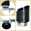 1 Pcs Universal Car Carbon Fibre Tail Throat Stainless Steel Bright Black Twill Glossy Muffler Exhaust Nozzle Tip