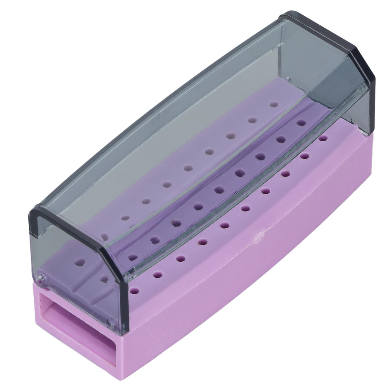 

Высокоскоростной держатель боров 30 отверстий пыленепроницаемый высокотемпературный портативный бокс-держатель для стоматологических боров с крышкой для стоматологических клиник фиолетовый