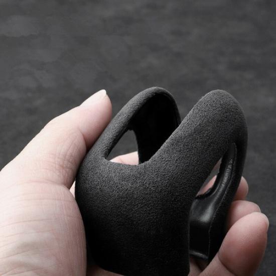 Black Suede Wrap ABS Car Central Gear Shift Knob Cover For Volvo S90 17-20
