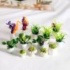 Mini Plant Model 1/12 Scale Doll Houses Plants Realistic Micro Plastic Pots for Doll Houses Garden Accessories Fairy Garden Patio Decor Miniature