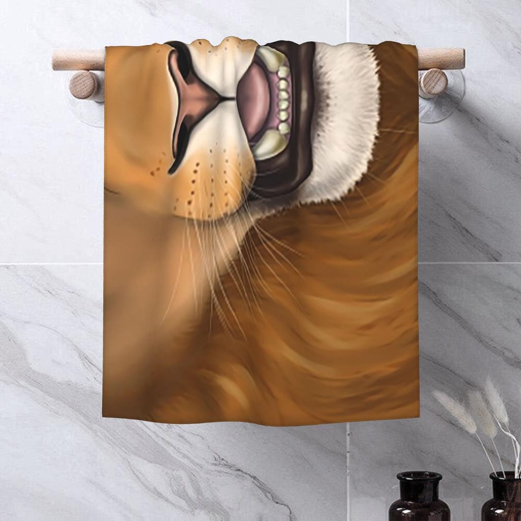 Maned Lion Face Soft Face Towel Quick Dry Pool Bath Cotton Towels Absorbent