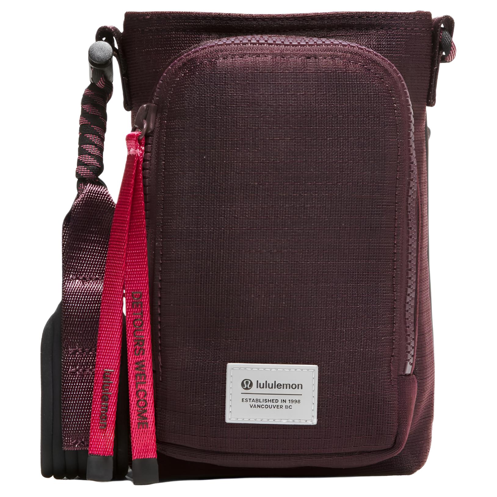 Lululemon 2L Logo Design Crossbody Bag Unisex Bags Dark-Purple Black Raspberry LU9CJZS-070727 Plum Dark Purple & Black & Raspberry & Pink