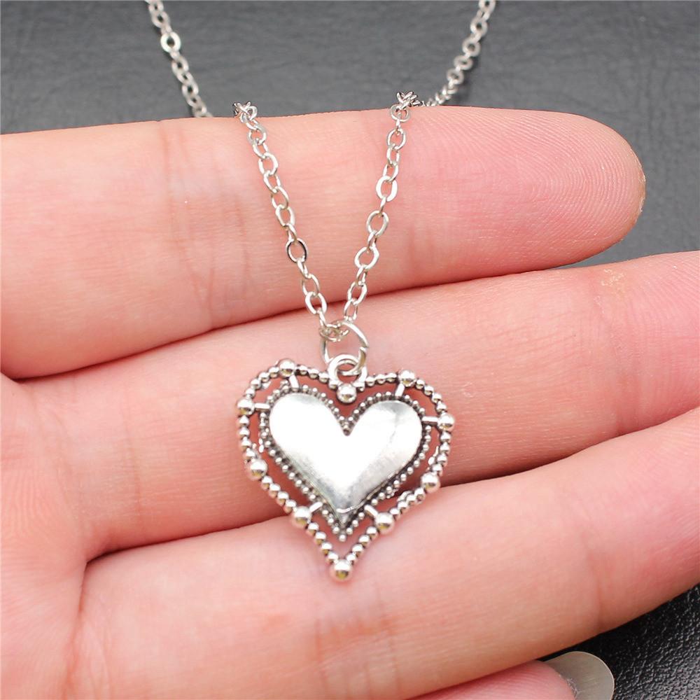 Necklace On The Neck 43cm Chain Peach Heart Nameplate Wedding Jewelry Findings QN057