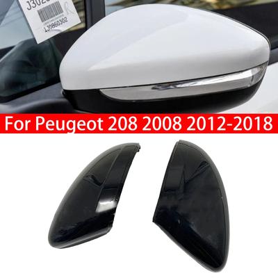 For Peugeot 208 2008 2012-2018 Citroen C3 2016 To Car Replacement Rearview Side Mirror Cover Wing Cap Exterior Case Trim