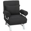 Single Sofa Bed, 3-in-1 Convertible Folding Chair Bed with Adjustable Backrest, Removable Armrests, Black