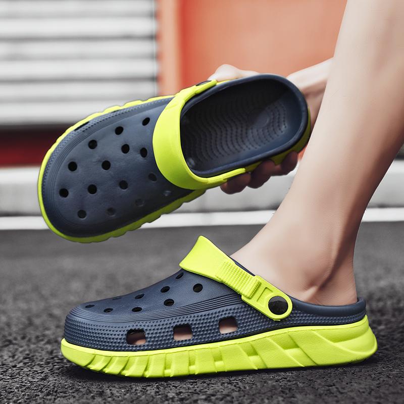 Summer Sandals Men's Blade Sandals Clogs Quick Dry Casual Home Slippers Hole Shoes Garden Shoes Beach Sandals Mules Bathroom Slippers