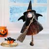 Halloween Witch Decoration Soft Cloth Gauze Skirt Mini Broom Witch Stuffed Doll Hanging Ornament Festival Witch Figurine Pendant Halloween Decoration