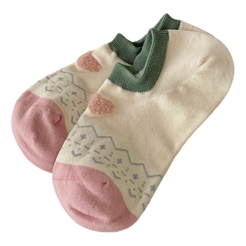 Spring and Summer Lightweight Children's Cartoon Bear Short Socks That Don't Come Off and Prevent Slipping Off - Shallow-angled Boat-shaped Socks