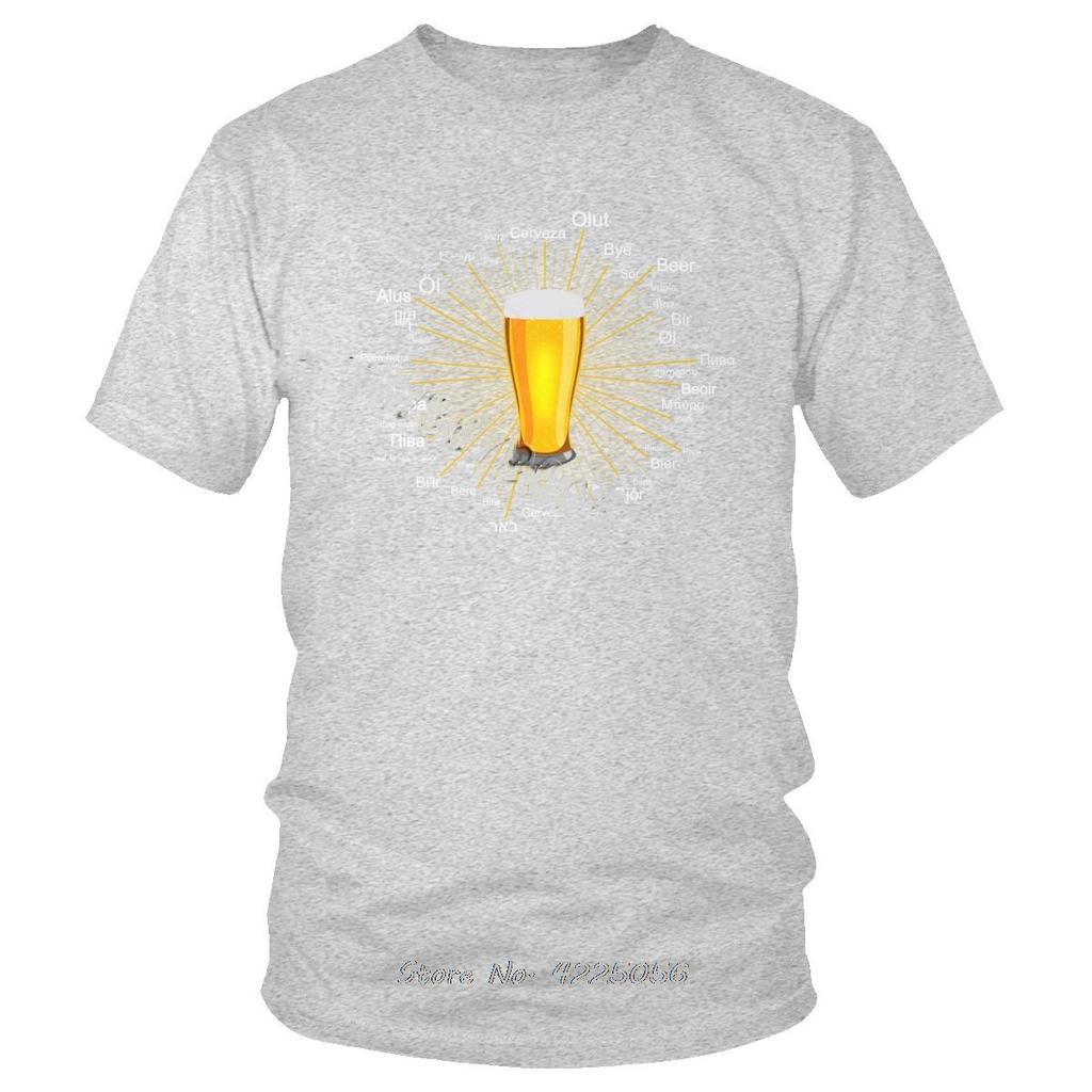 Urban Fashion Tshirt Unisex Word Beer In 45 Different Languages Tee Cotton I Love Alcoholic Drink T Shirt Short Sleeved Top Tshirt