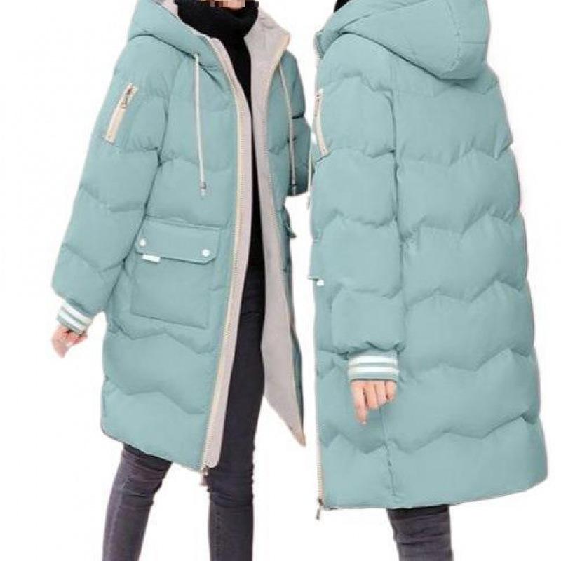 

Зимнее хлопковое пальто большого размера для женщин в корейском стиле, свободное, осенне-зимнее, женская хлопковая куртка средней длины с утолщением 3XL