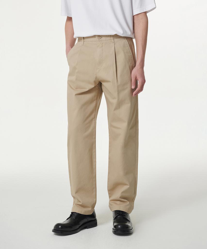MUSINSA STANDARD One-Tuck Regular Fit Chino Pants [Classic Beige]