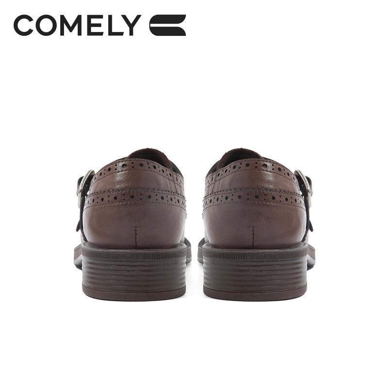 COMELY Women's British Style Genuine Leather Brogue Loafers