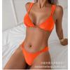 Women Sexy Solid Color Lace Up Two Piece Bikini Swimsuit