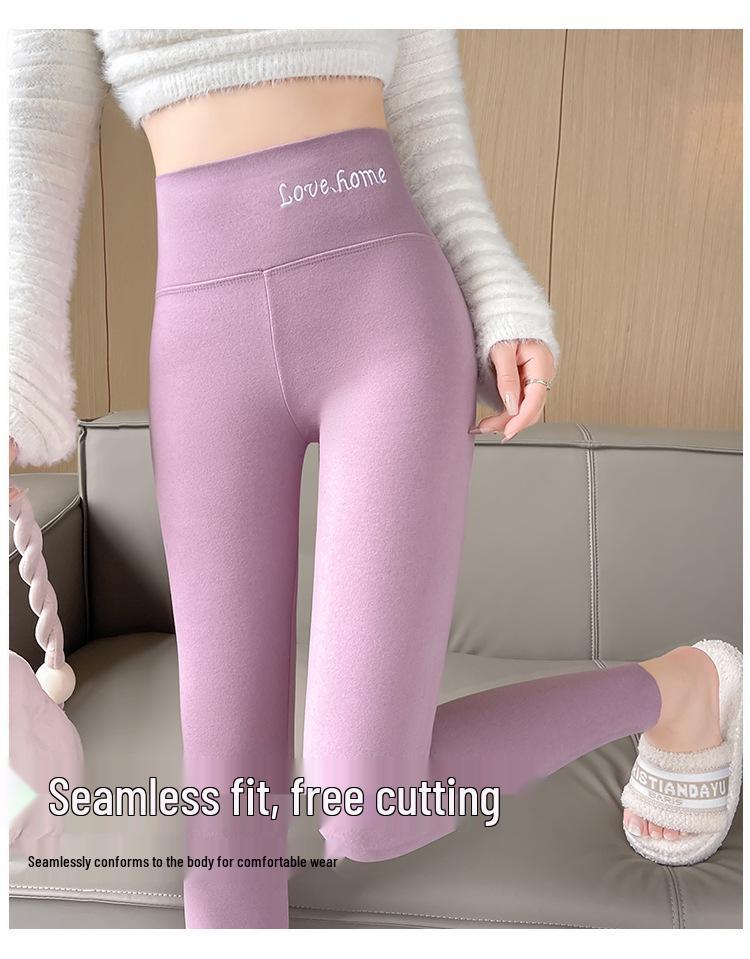 Women's High Waist Velvet-Lined Leggings - Seamless, Double-Sided Brushed, Slim Fit, Perfect for Autumn and Winter.