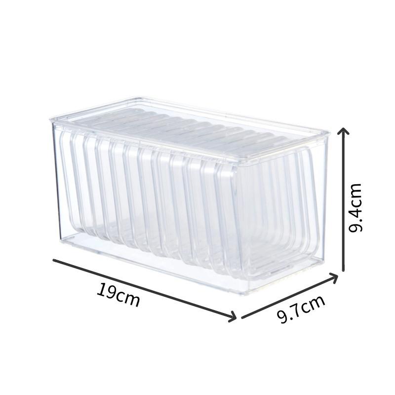 Acrylic Display Case for Anime Badges/Cards - Stackable Dustproof Collectible Box, POP MART Style Organizer for Figures/Toys