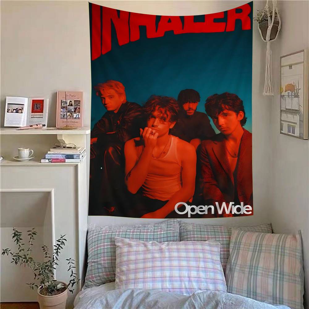 

Irish Rock Band Inhaler Printed Large Wall Tapestry Indian Buddha Wall Decoration Witchcraft Bohemian Hippie Wall Art Decor 74x94cm(29x37in)