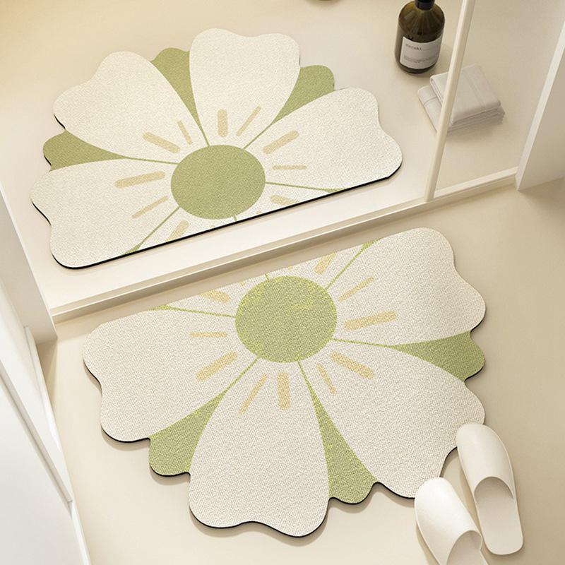 Semi-Circular Absorbent Non-Slip Bathroom & Entrance Mat 40x60cm