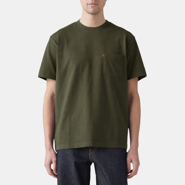 Levis Bequemes Vielseitiges Lässiges Schweres Taschen-T-Shirt mit Kurzen Ärmeln für Herren Oberteile A8605-0013