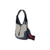 Gucci Jackie 1961 Gold Lock Monogram Canvas Leather Shoulder Bag Women shoulder bag blue gray 678843-96IWN-4076