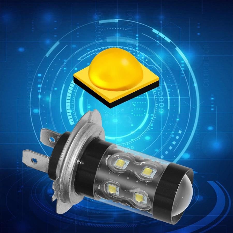 2Pcs H7 50W LED Light Bulbs 6000K Xenon White For DRL Fog Lights Lamp 12V-24V