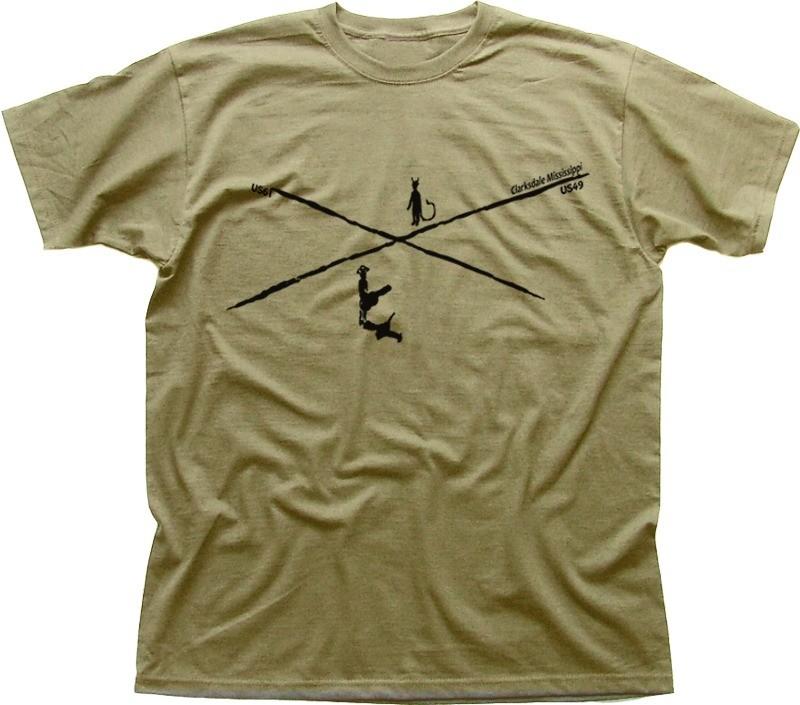 Crossroads Blues TShirt Robert Johnson Clapton Vai Satriani khaki t-shirt OZ9158 S