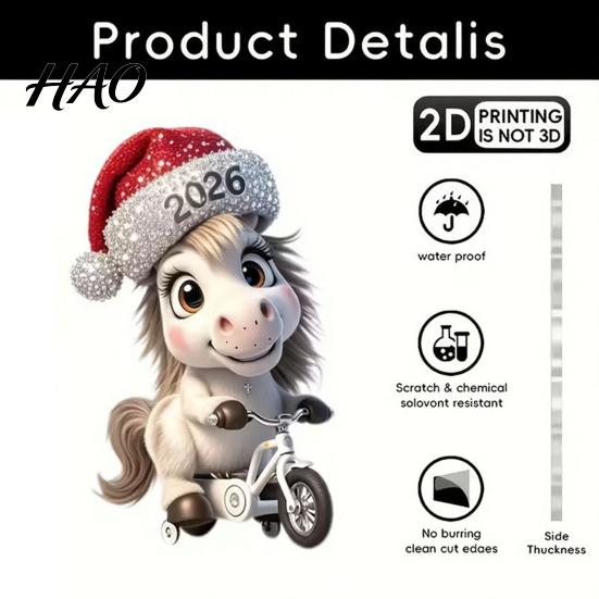 Unique Christmas Ornaments Pony Ornament 2D Acrylic Hanging Decor for Car Premium And Tree Cute Horse Design Holiday Gift Kids Theme