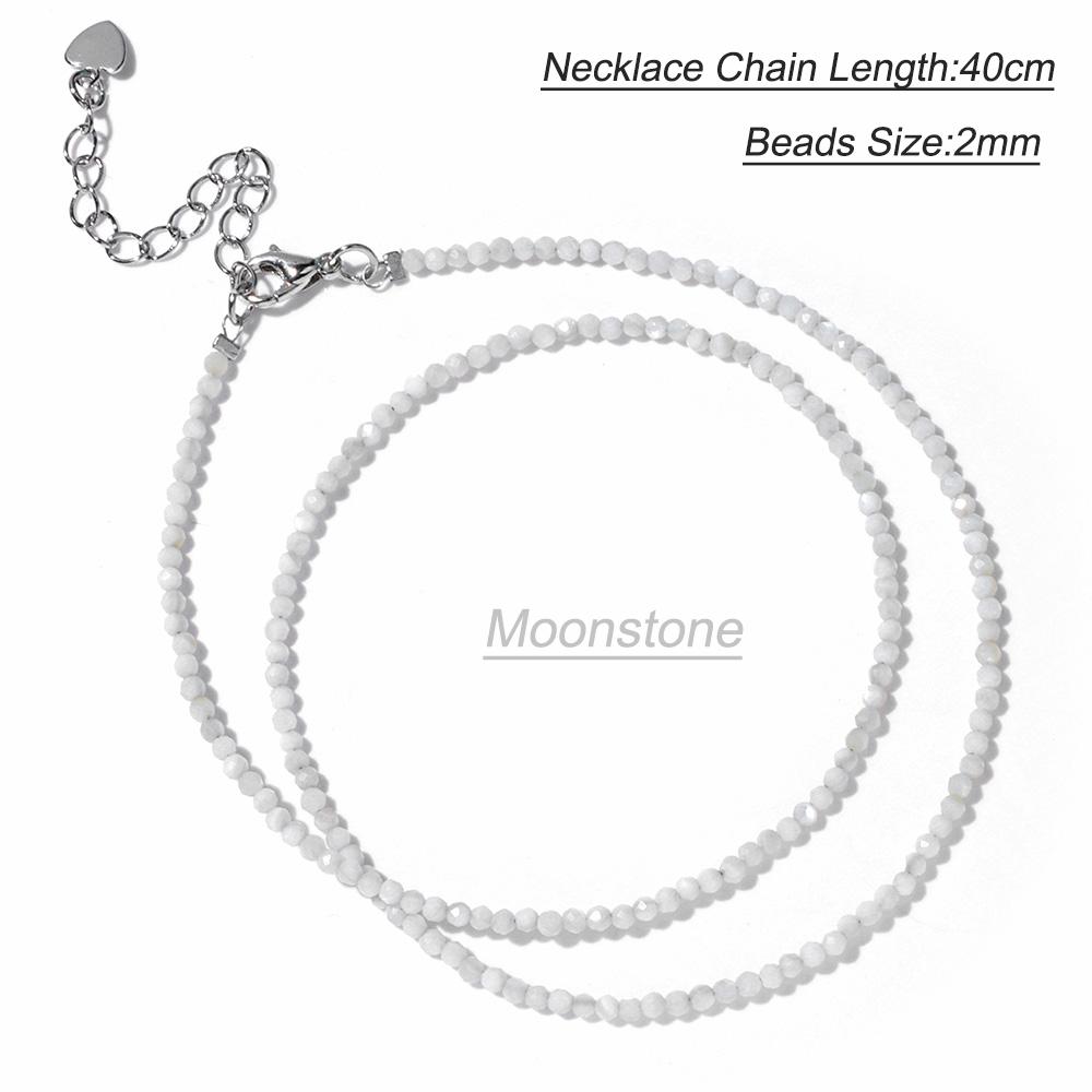 2mm Natural Crystal Beads Necklace Tiger Eye Stone Black Spinel Mix Quartzs Choker Clavicle Chains For Women Men Jewelry