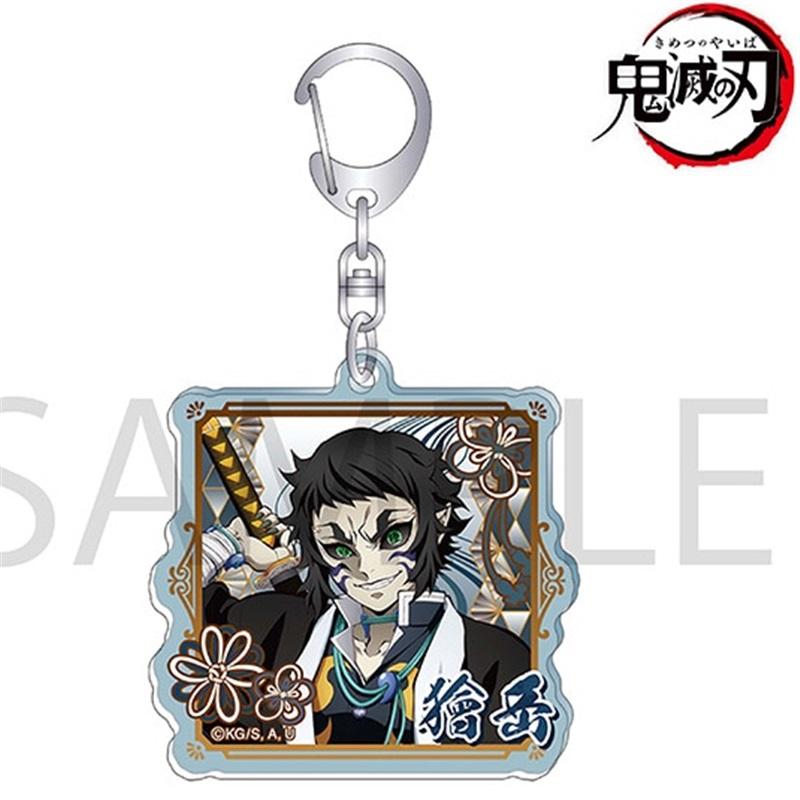 Anahtarlık Kolye Anime Demon Slayer Kimetsu No Yaiba Kamado Tanjirou Çift Taraflı HD Çanta Kolye Hayranlar İçin Hediye Cosplay Aksesuarları Takı Hediye