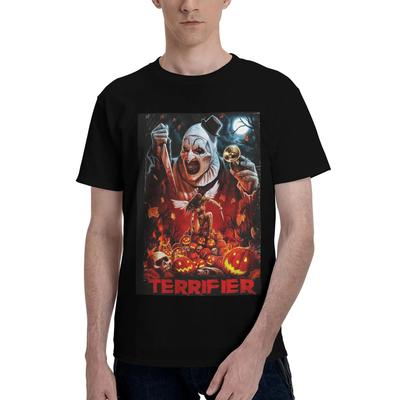 Terrifier Horror Poster 100% Baumwolle T-Shirt Herren Klassische T-Shirts Herren Rundhals Kurzarm S6XL