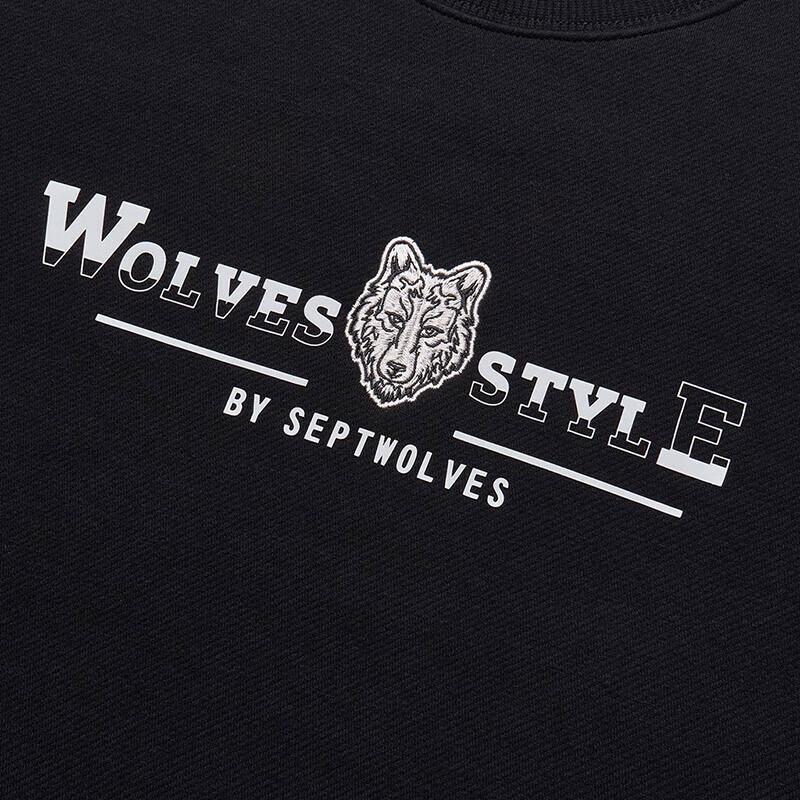 Septwolves Men's Embroidered Wolf Head Sweatshirt