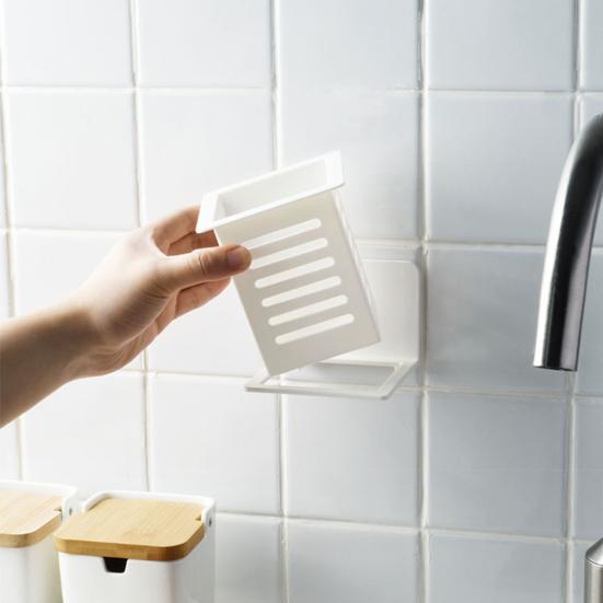 Mantenha arrumado Cor branca Útil Sem perfuração Design de drenagem multifuncional Cesta de armazenamento de talheres Suporte de talheres