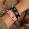2026 Retro Punk Star Spikes Rivet Skull Studded Bracelet Black White Pu Leather Wristband Men Women Jewelry Gothic Accessories