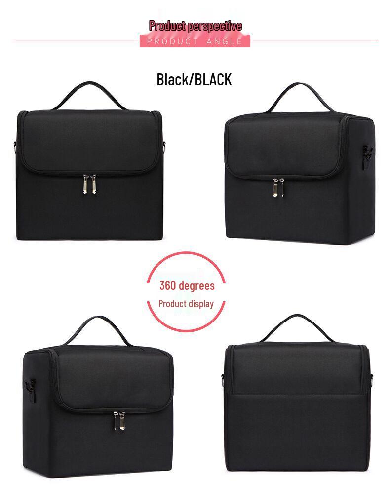 Luxurious Waterproof Makeup & Nail Art Storage Bag - Large Capacity, Multi-Functional Beauty Tool Box
