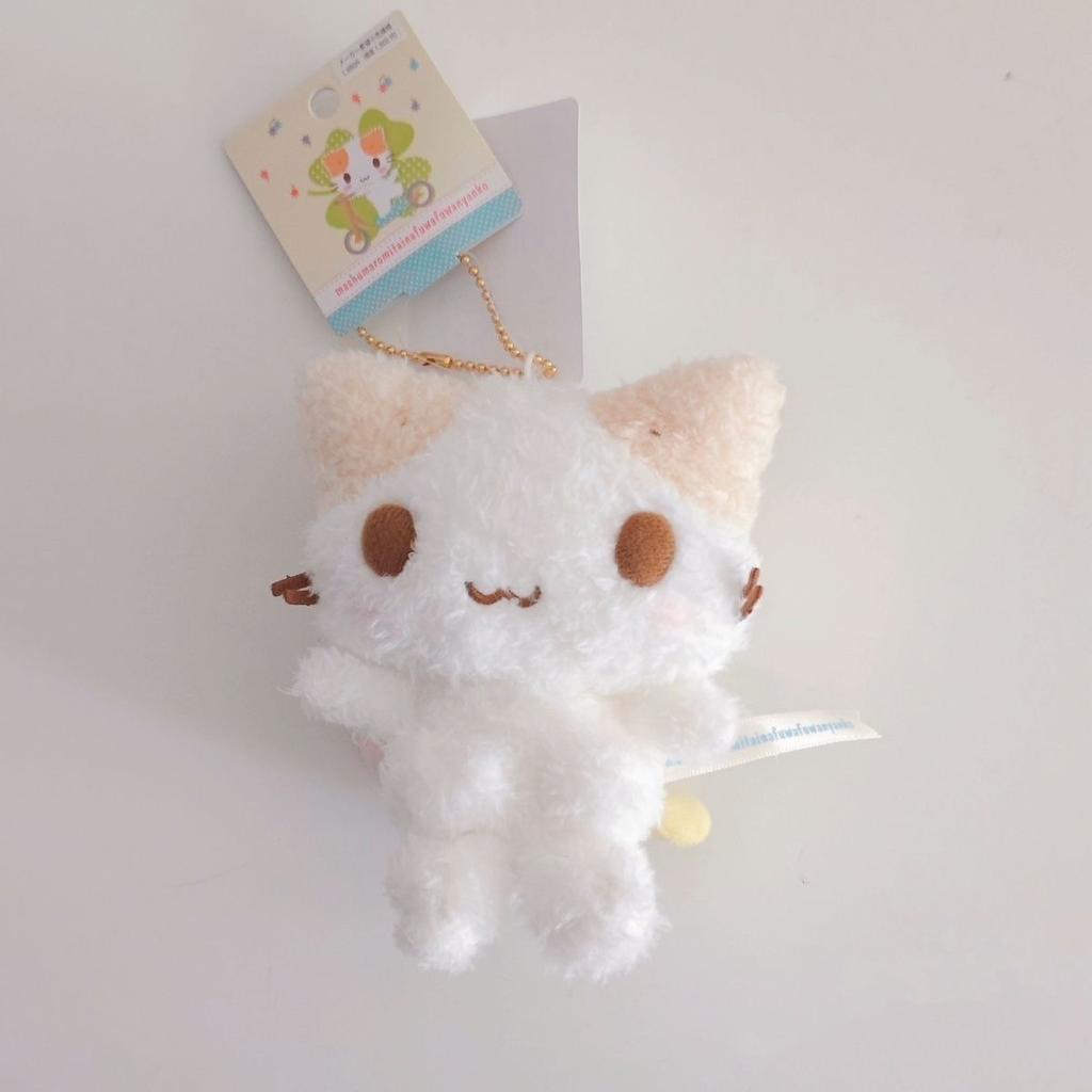 Cartoon Masyumaro Fluffy Cat Stuffed Toy Keychain Kawaii Fuwa Nyanko Cat Marshmallow Kitten Stuffed Animal Keyring Gift