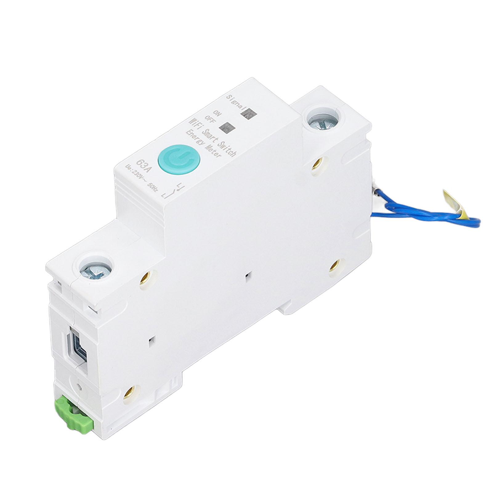 

Wifi Smart Circuit Breaker Switch Energy Power Meter DIN Rail for Ewelink APP Wireless Control AC230V 1P 63A