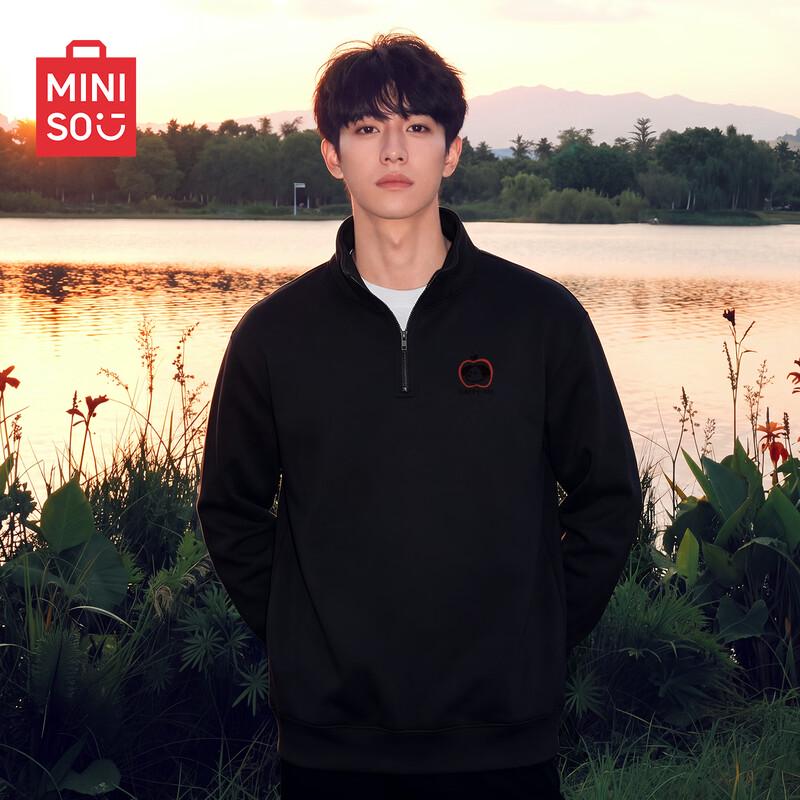 MINISO Men's Half-Zip Stand Collar Sweatshirt