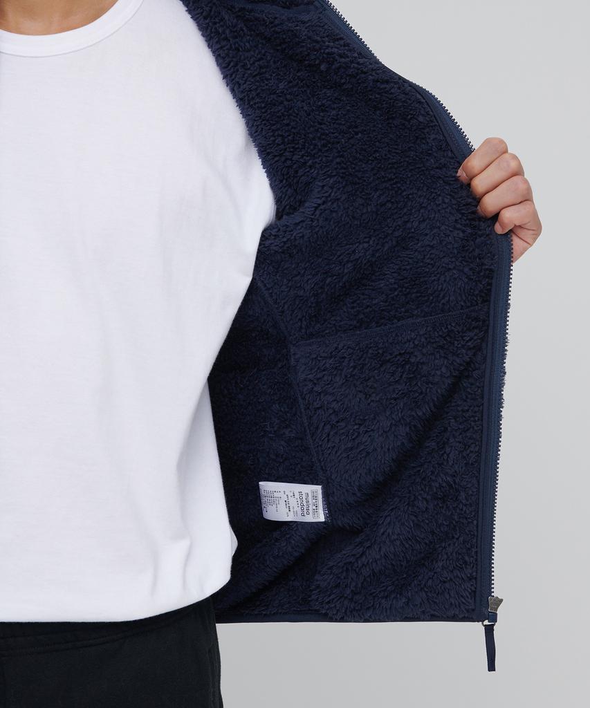 Musinsa Standard Shaggy Fleece Zip-Up Jacket [Navy]