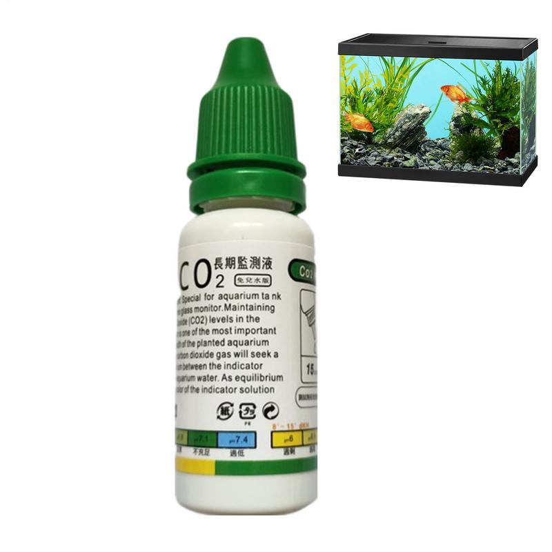 Aquarium CO2 Indicator Solution Monitor Plants Grass CO2 System Concentration Fish Tank Glass Liquid Tester Fluid Drops Checker