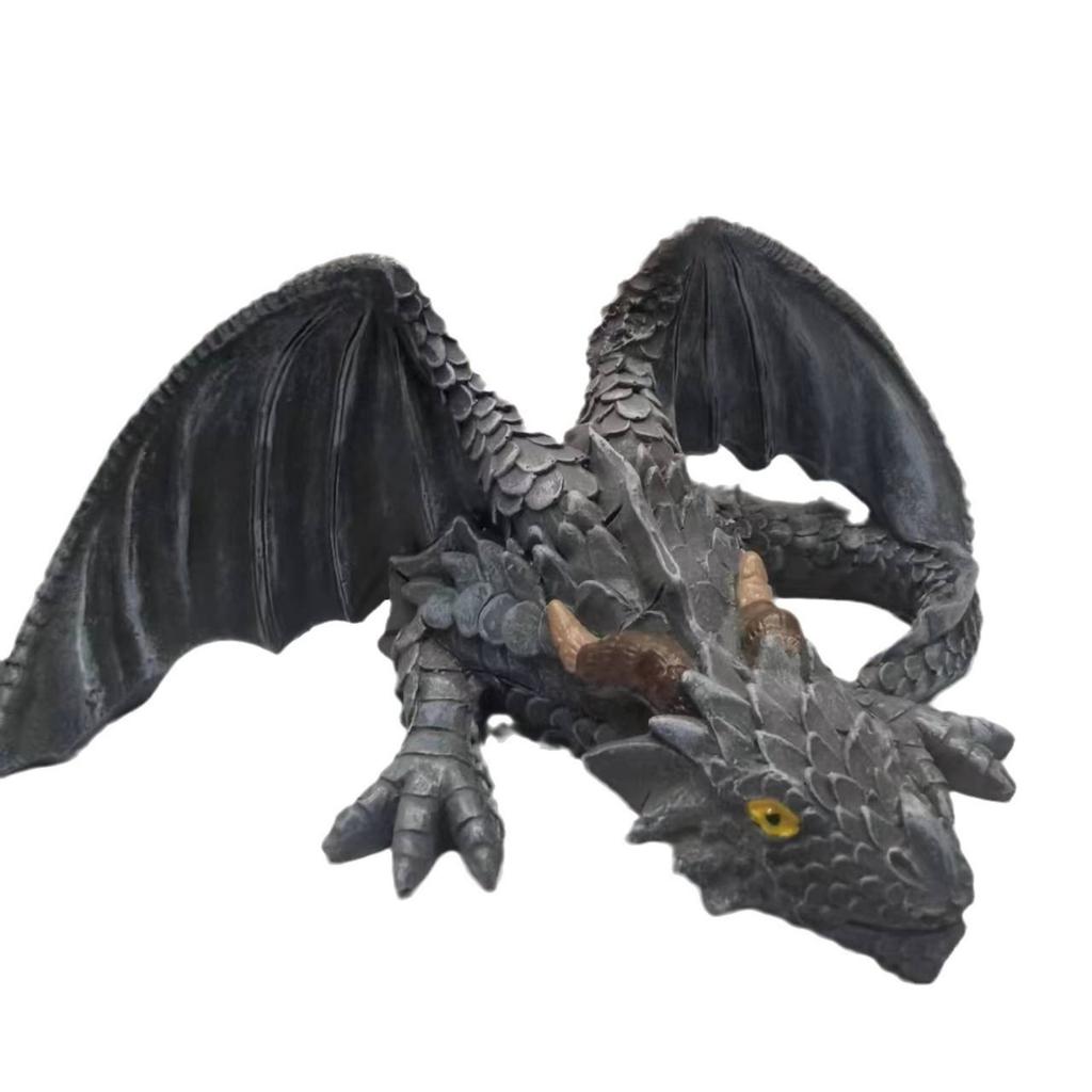 Big Crouching Dragon Sculpture Gothic Resin Crafts Desktop Ornaments Spread Dragon Decoration
