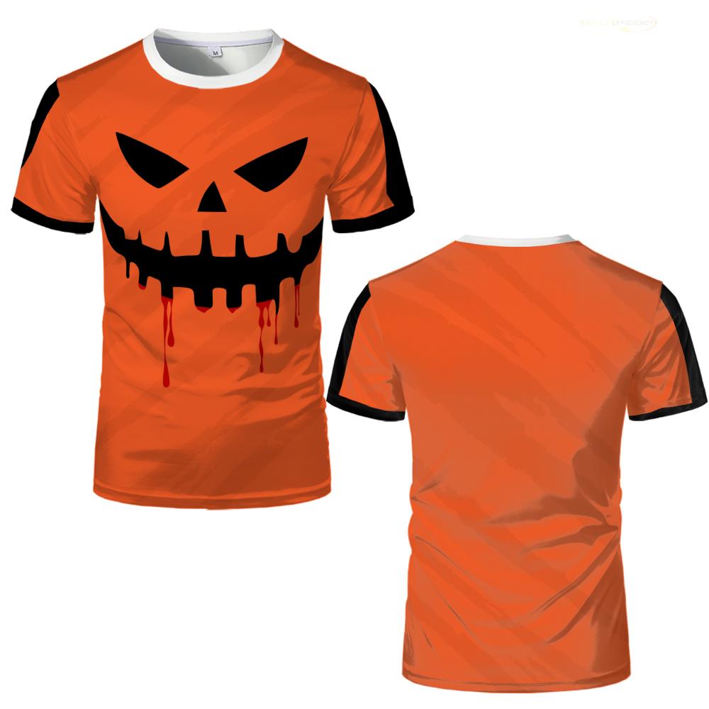 Halloween Horror Pumpkin Graphic T-shirt Festival Party Casual Cosplay Tops Breathable Quick Dry Fashion Streetwear Tshirt