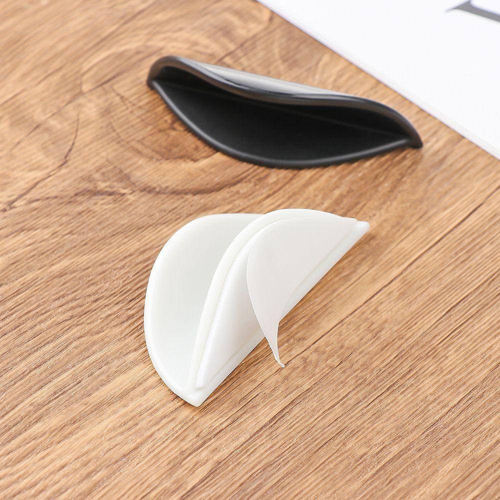 Self Adhesive Punch-free Door Handle Black White Plastics Half Ellipse Cupboard Drawer Handles Kitchen Wardrobe Knob Home Decor