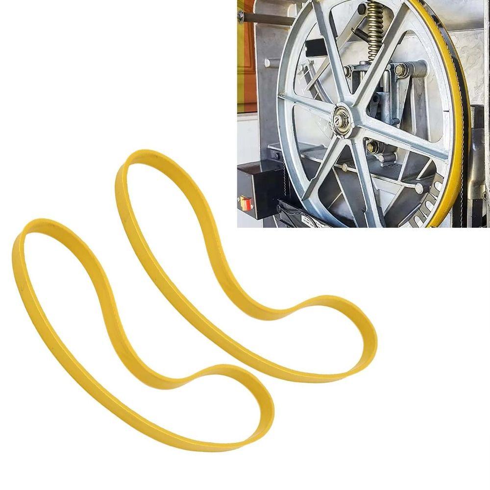 2 Pcs 8/9/10 Inch Woodworking Bandsaw Wheel Yellow Bandsaw Rubber Tire Durable Band Saw Tire