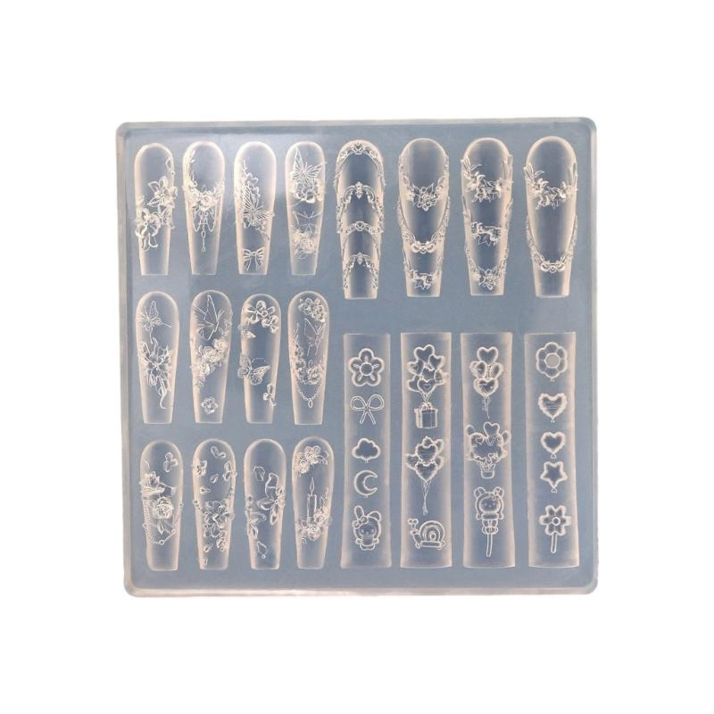 

Multipurpose 3D Nail Art Silicone Mould with Butterfly and Moon Patterns Decoration for Crafting Unique Acrylic Nails
