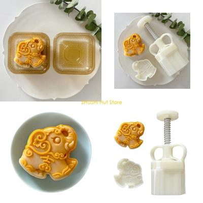 Traditionele Maancakevormen Delicate Groene Bonencake Stempels Keukengerei D57B