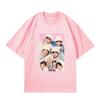 Stray Kids 5 O'Clock 5. Fanmeeting T-Shirt Kpop Merch Unisex Kurzarm Grafik-T-Shirt Retro Lässig Streetwear Oversize Oberteile für Kpop-Fans Geschenk