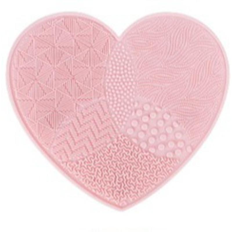 Makeup Brush Storage Pad Silicone Washing Pad Suction Cup Heart Shaped Beauty Cleaning Pad Creative Household Products