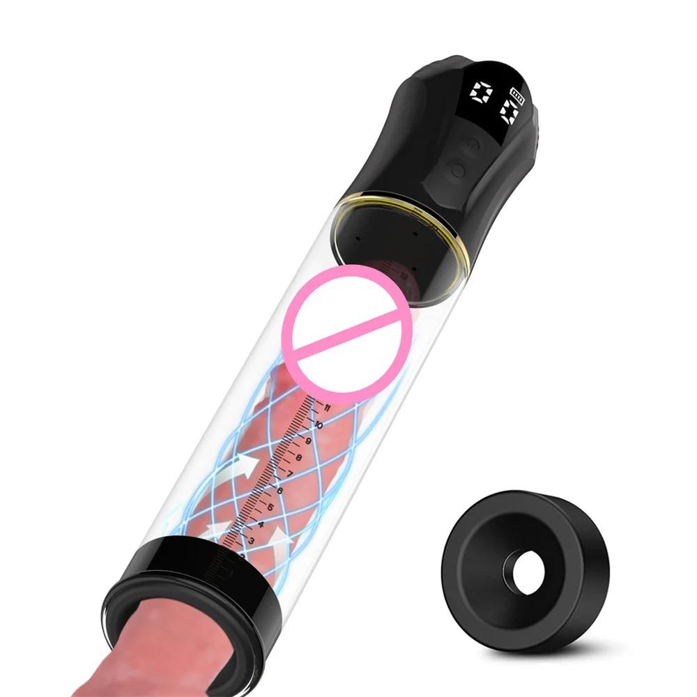 Male Automatic Masturbator Penis Training Dick Enlarger LCD Display Electric Vacuum Sucking Penis Pump Adult Sex Toys for Men