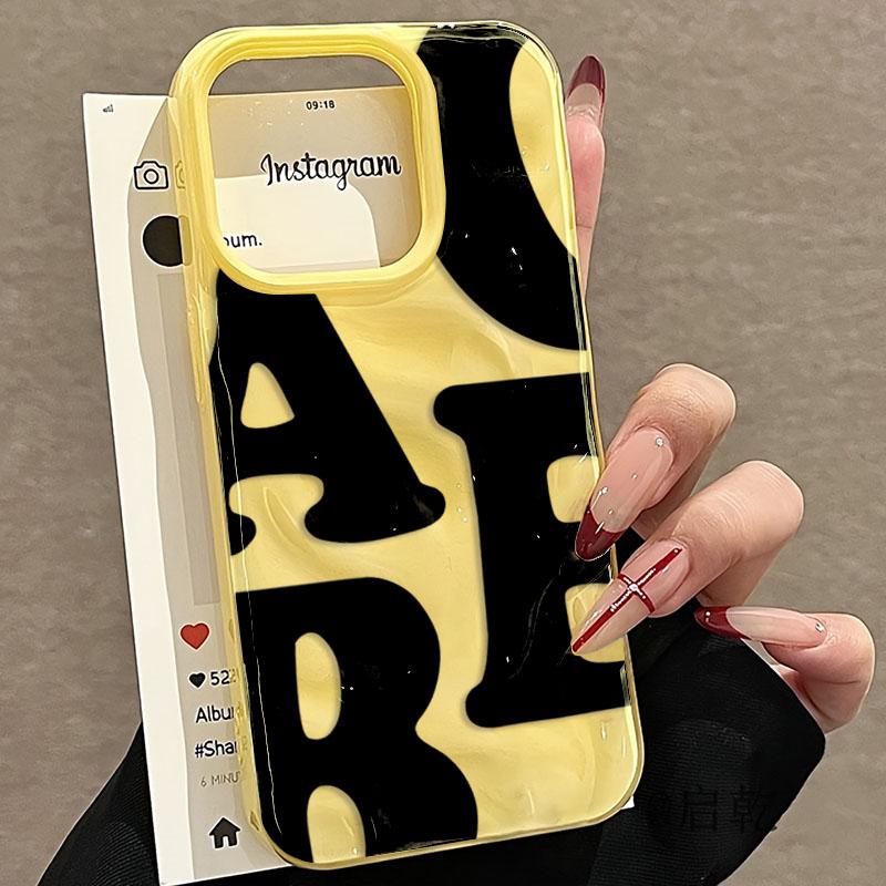 

Простий візерунок з літер Складки Текстура Чохол для телефону для iPhone 17 Air 16 15 14 Plus 13 12 11 Pro Max Парні Цукерковий колір Задня кришка iPhone 15 Pro Max